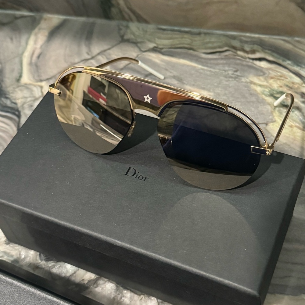 DIOR UNISEX Aviators ➡️NEW!! $695! Gold Aviators UNISEX Sunglasses AUTHENTIC! - Picture 7 of 14